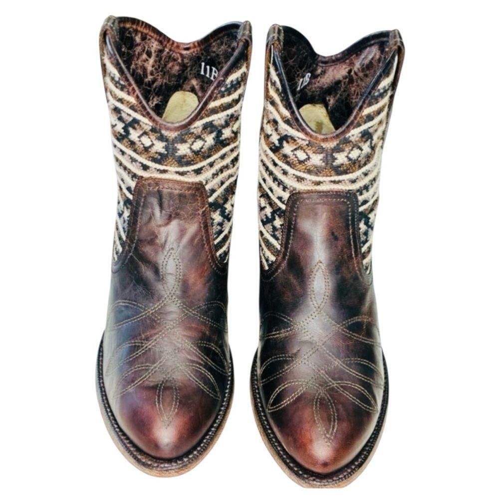 Ariat Meadow Western Ankle Boots Womens 11B Brown Leather Aztec Ankle Boots EUC - Picture 3 of 15